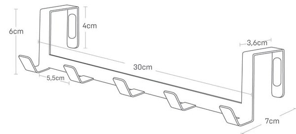 Appendiabiti in metallo bianco 30 cm Tower - YAMAZAKI