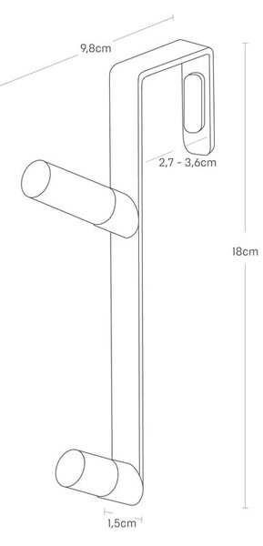 Appendiabiti in metallo bianco da 1,5 cm Tower - YAMAZAKI