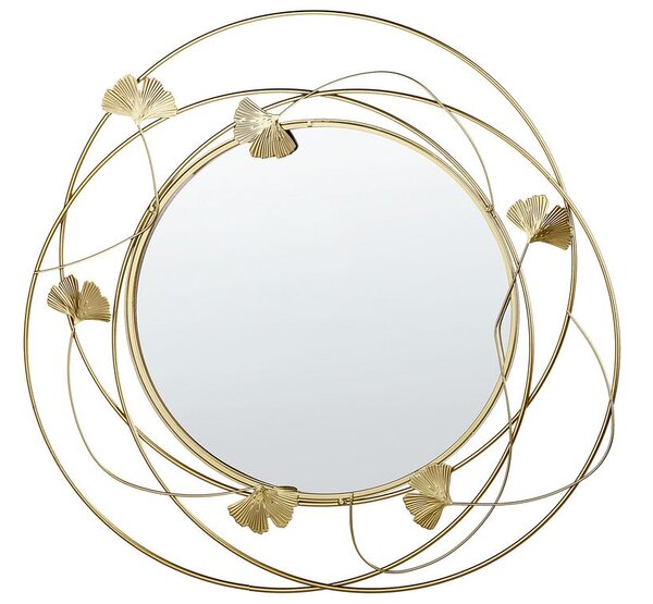 Specchio da parete tondo ø 46 cm oro ANGLET Beliani