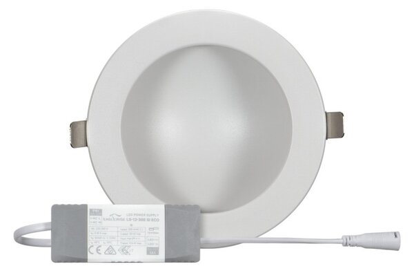 Faro LED da incasso Rotondo Luce INDIRETTA 12W Foro Ø130mm Colore Bianco Caldo 3.000K