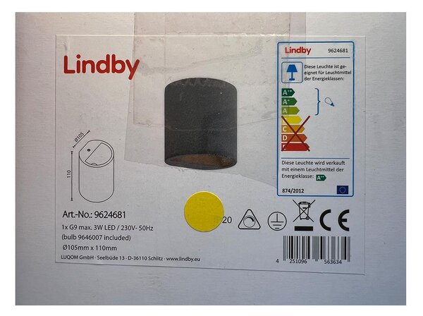 Lindby - Applique a LED EDVIN 1xG9/3W/230V