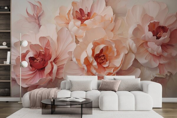 Carta da parati Fiori astratti stilizzati, Carta da parati Buffer, w05639 : Uwalls.it
