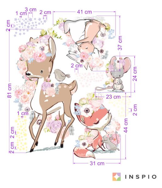 Adesivo - Animali floreali