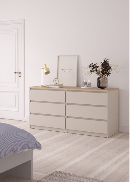 Cassettiera color crema 154x76x50 cm Naia – Tvilum
