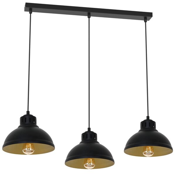 Lampada a sospensione a tripla striscia nera SVEN 9144 Luminex