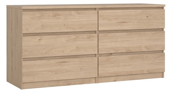 Cassettiera di colore naturale con effetto rovere 154x76x50 cm Naia – Tvilum