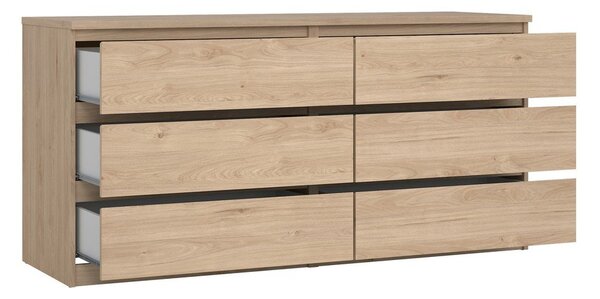 Cassettiera di colore naturale con effetto rovere 154x76x50 cm Naia – Tvilum
