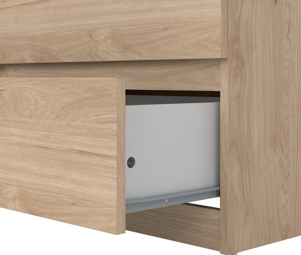 Cassettiera di colore naturale con effetto rovere 154x76x50 cm Naia – Tvilum