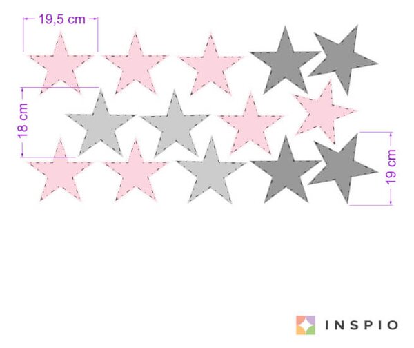 Adesivi da parete a forma di stella rosa chiaro