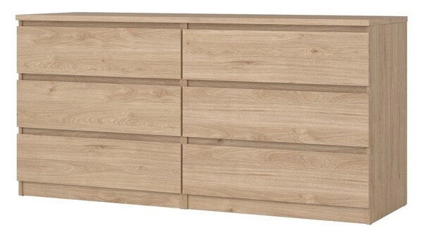 Cassettiera di colore naturale con effetto rovere 154x76x50 cm Naia – Tvilum