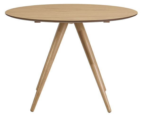 Tavolo da pranzo rotondo design in legno chiaro frassino D106 cm WALFORD