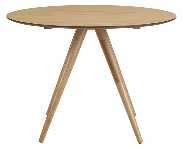 Tavolo da pranzo rotondo design in legno chiaro frassino D106 cm WALFORD