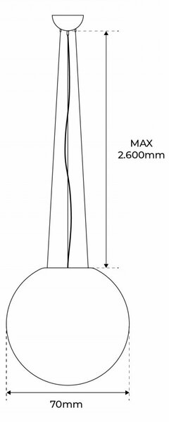 Sfera Illuminabile Sospesa da 70cm, IP44 con base E27 Base E27