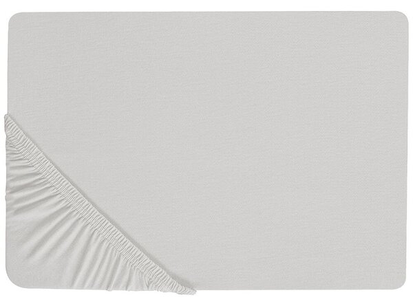 Lenzuolo con angoli cotone grigio chiaro 90 x 200 cm con bordi elastici modello classico a tinta unita camera da letto classica Beliani