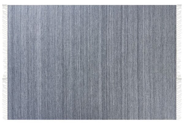 Tappeto in PET riciclato colore grigio con frange 160 x 230 cm interno esterno Beliani