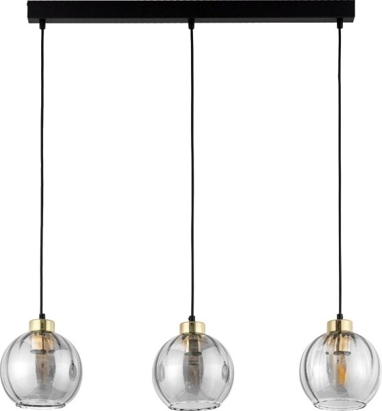 Lampadario LED sospeso su cavo DEVI 3xE27/15W/230V nero/fumé