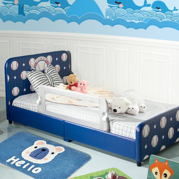 Costway Sponda per il letto 1 m pieghevole in spugna, Sbarra con fori, per letto queen e king size letto singolo letto matrimoniale, Grigio