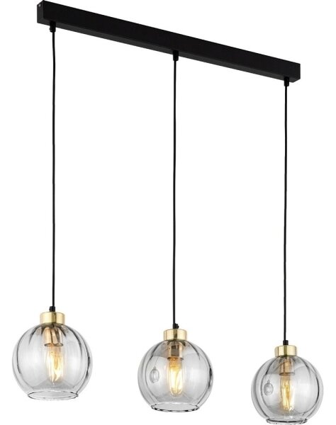 Lampadario LED sospeso su cavo DEVI 3xE27/15W/230V nero/fumé