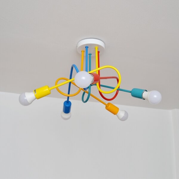 Lampadario LED da soffitto per bambini OXFORD 5xE27/15W/230V
