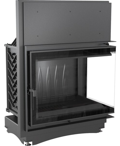 Caminetto a legna in ghisa AMELIA DECO destro 21 kW Ø 200