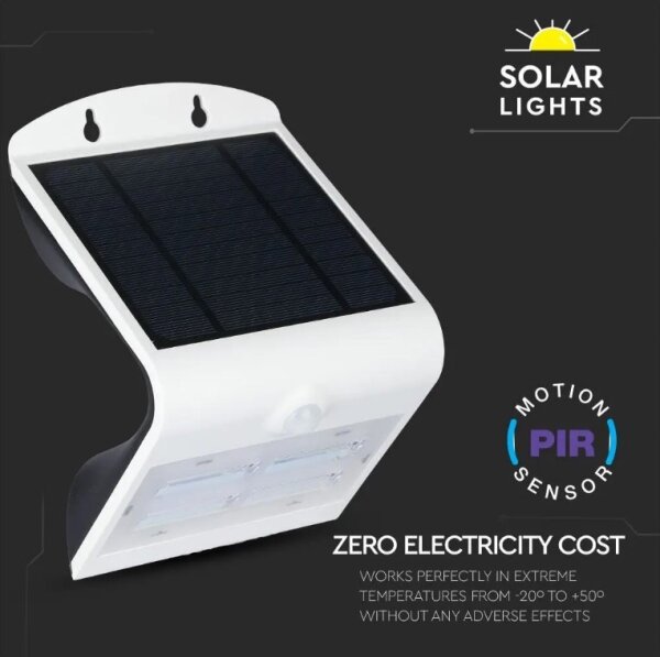 Applique a LED solare con sensore LED/3W/3,7V 3000/4000K IP65 bianco