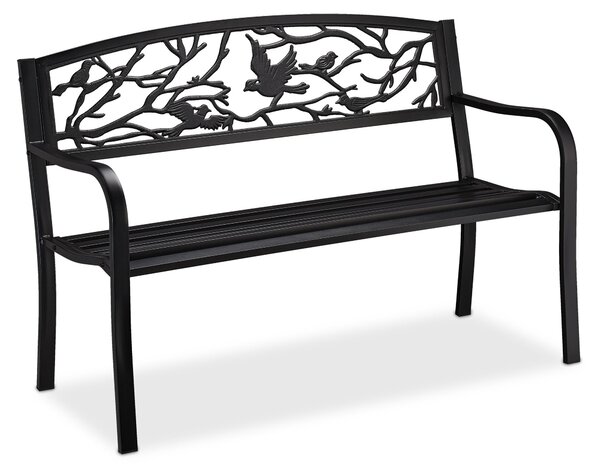 Panca da giardino relaxdays 10030989_46 metallo nero 127,0 cm