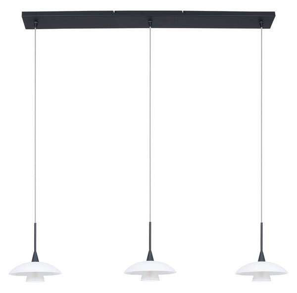 Steinhauer - lampada a sospensione - Tallerken - nero - vetro metallo - grande lampada da tavolo da pranzo - G9 - 2654ZW