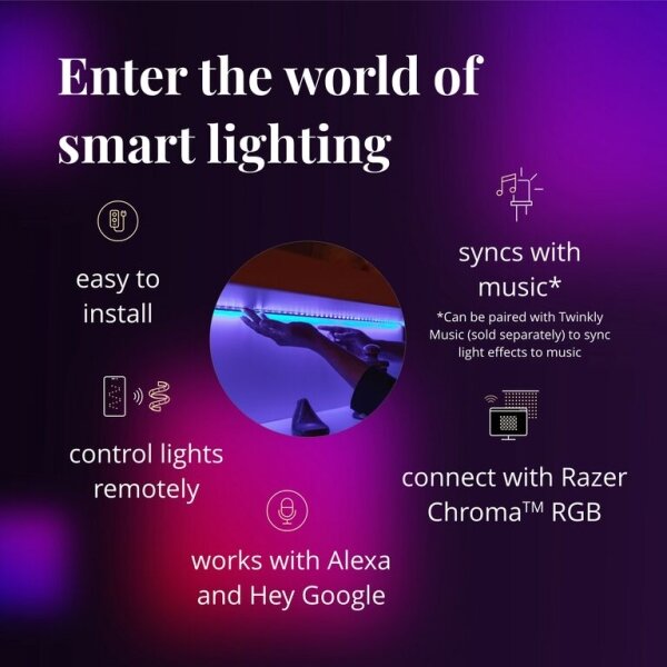 Twinkly TWL100STW-WEU - LED RGB Striscia dimmerabile LINE 100xLED 1,5 m Wi-Fi