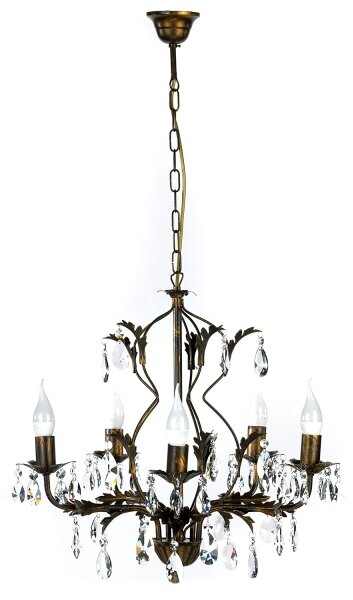 ONLI - Lampadario a sospensione con catena TERESA 5xE14/6W/230V bronzo
