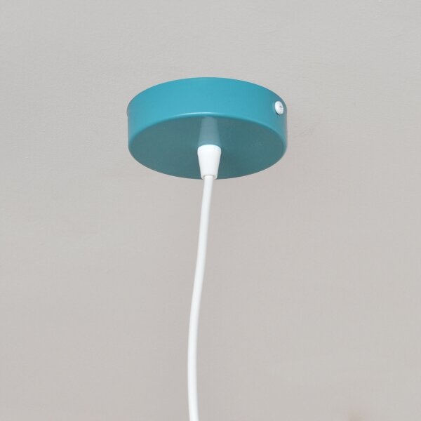 Lampadario a sospensione per bambini STARS 1xE27/15W/230V turchese/bianco