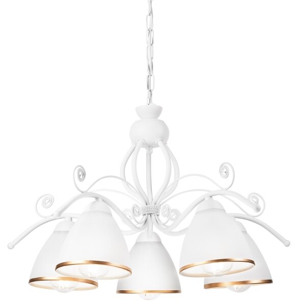 Lampadario a catena RETRO II 5xE27/60W/230V bianco