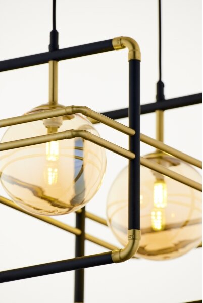 Jupiter 2026 - Lampadario a sospensione con filo FIORI 2xG9/10W/230V nero/oro/beige