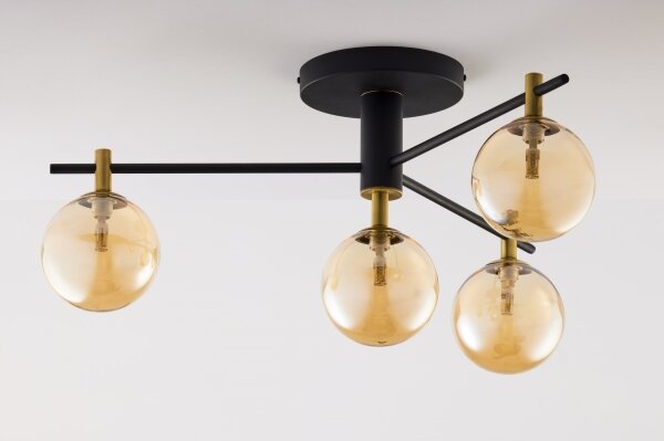 Jupiter 2031 - Lampadario a plafone FIGARO 4xG9/10W/230V nero/oro/beige