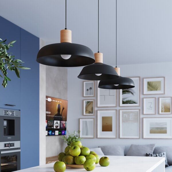 Sollux SL.1324 - Lampadario a sospensione con filo INDY 1xE27/15W/230V diametro 38 cm nero