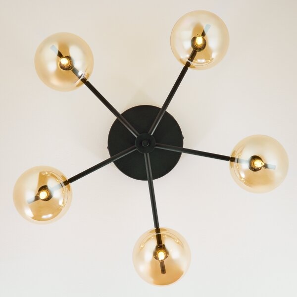 Jupiter 2047 - Lampadario a plafone PRATO 5xG9/10W/230V nero/beige