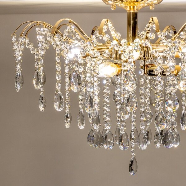 Brilagi - Lampadario a plafone CRYSTAL 6xE14/60W/230V oro