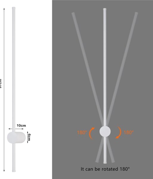 Brilagi - AURA Applique per esterni LED/20W/230V 3000K IP54 97 cm bianca CRI 90
