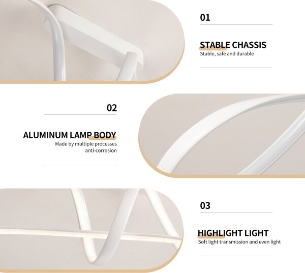 Brilagi-LED Plafoniera dimmerabile TWISTER LED/60W/230V 3000-6000K bianco + telecomando