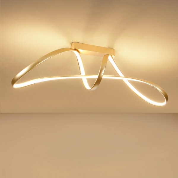Brilagi-LED Plafoniera dimmerabile a soffitto TWISTER LED/60W/230V 3000-6000K dorata + telecomando