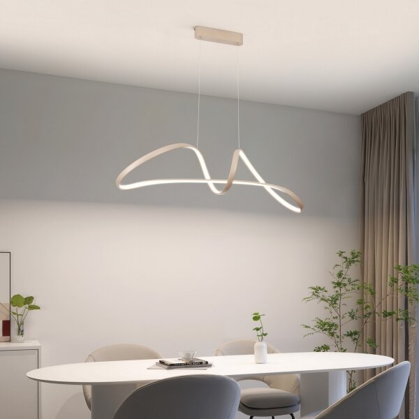 Brilagi-LED Lampadario dimmerabile a sospensione TWISTER LED/60W/230V 3000-6000K beige + telecomando