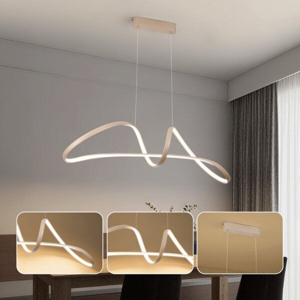 Brilagi-LED Lampadario dimmerabile a sospensione TWISTER LED/60W/230V 3000-6000K beige + telecomando