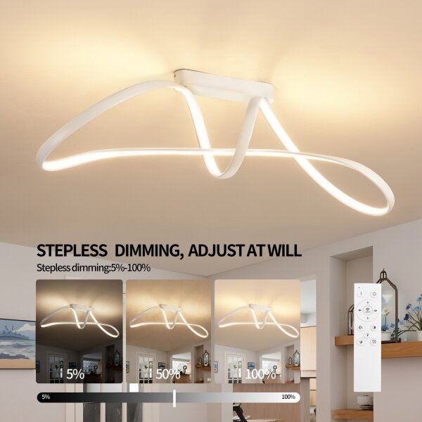 Brilagi-LED Plafoniera dimmerabile TWISTER LED/60W/230V 3000-6000K bianco + telecomando