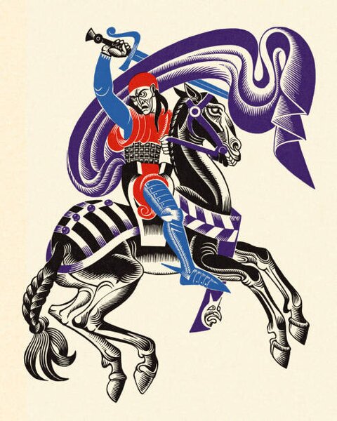 Illustrazione Knight on a Horse, CSA-Printstock