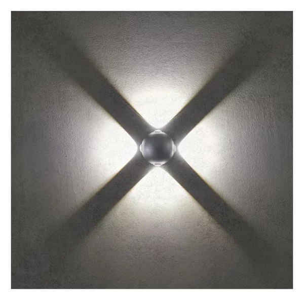 MILESTONE APPLIQUE A SFERA BIANCA O ANTRACITE IP54 LED 12W LUCE 3000K 4 FASCI DI LUCE MODERNA