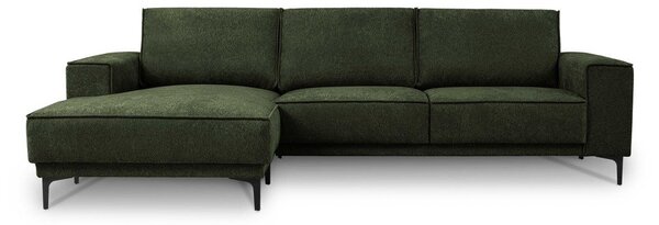 Divano angolare verde (con penisola a sinistra/con chaise lounge) con rivestimento in ciniglia Copenhagen – Scandic