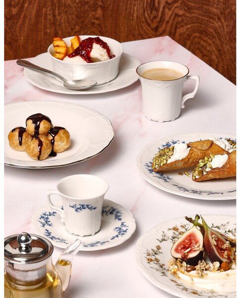 Piattino bianco/blu in porcellana ø 12 cm Retro – BonBistro