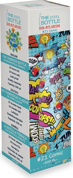 The Steel Bottle Borraccia Uso Quotidiano 500 ml in Acciaio Pop Art Series - STEELBOTTLES.POP.21C