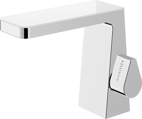 Miscelatore lavabo a cascata NT7320 - Ottone - Cromo e vetro - Funzione avvio a freddo