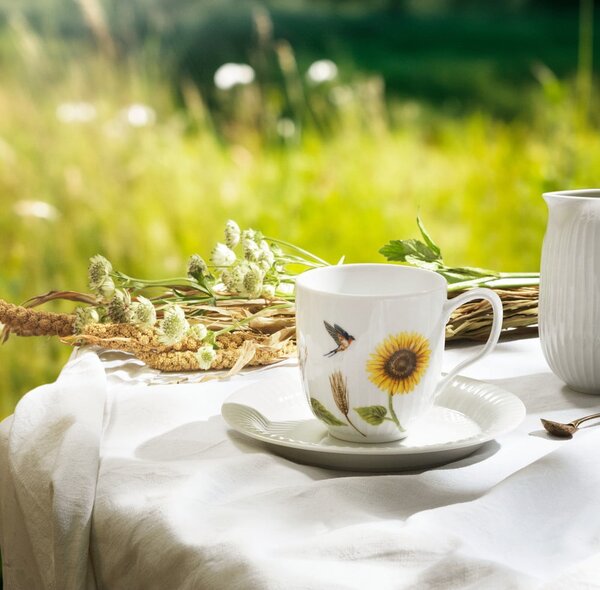 Tazza bianca in porcellana con motivo floreale 330 ml Hammershøi Summer - Kähler Design
