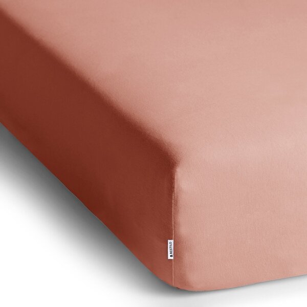 Lenzuolo con angoli color pesca in jersey 240x220 cm Amber – Restilo